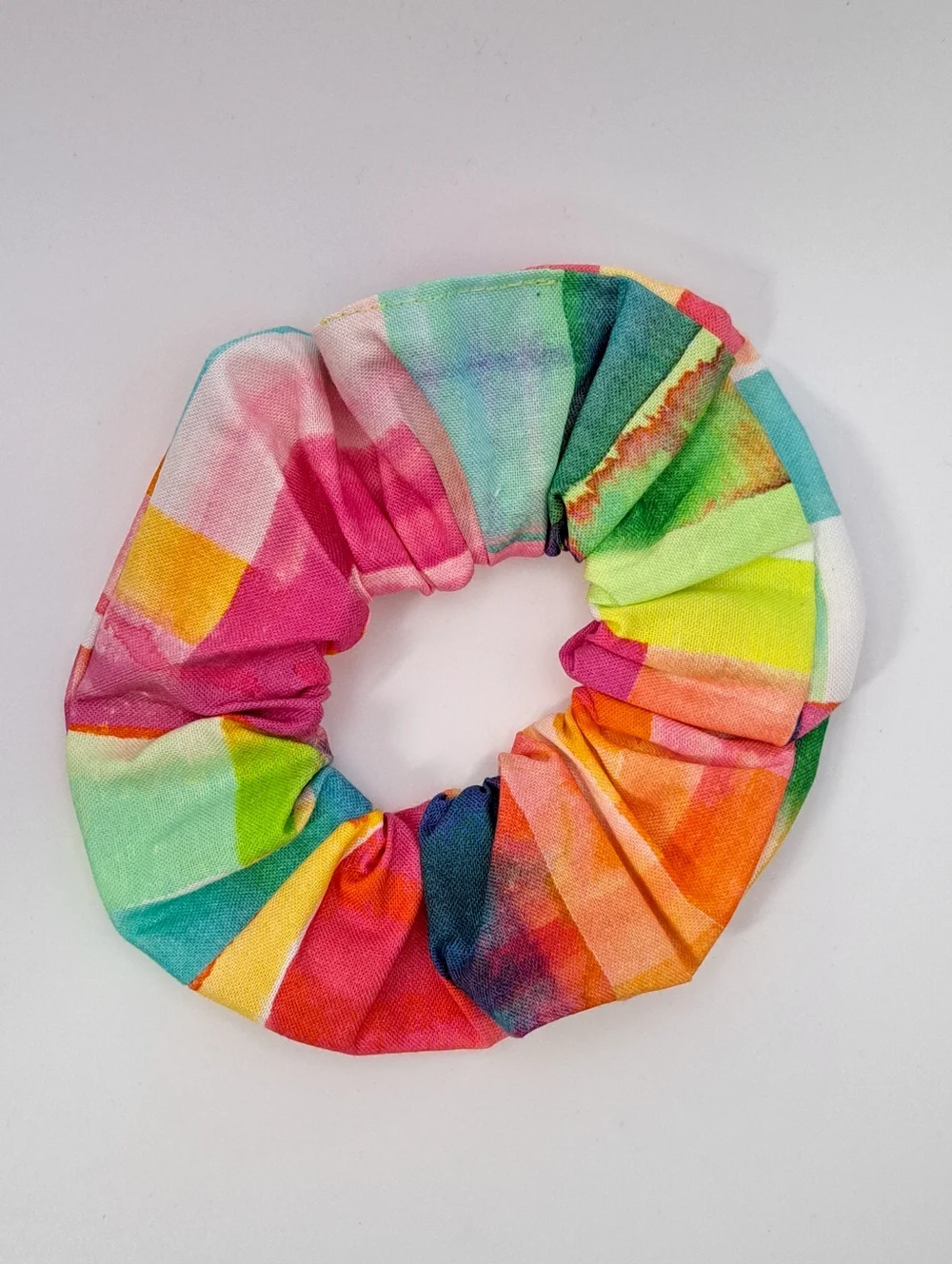Colorful Rainbow Scrunchie Hair Tie Cotton Women's Accessory
